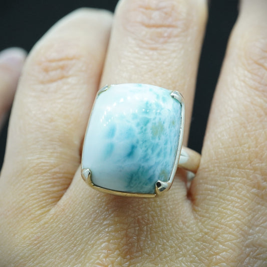 Larimar Adjustable Sterling Silver Ring image 1