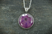 Trapiche Ruby & Diamond Sterling Silver Pendant image 0