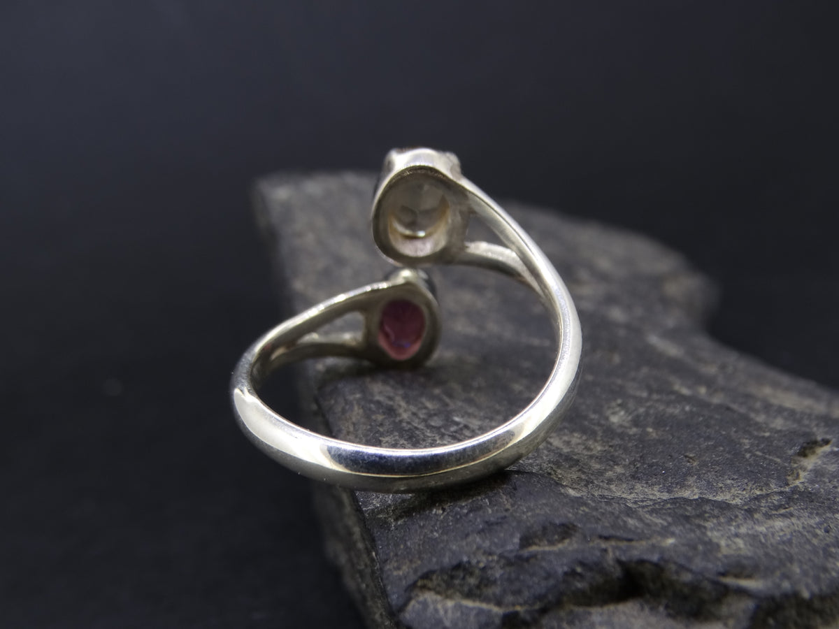 Rhodolite Garnet and Quartz Sterling Silver Adjustable Ring image 7