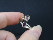 Rhodolite Garnet and Quartz Sterling Silver Adjustable Ring image 5