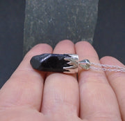 Black Tourmaline Shard Sterling Silver Pendant image 4