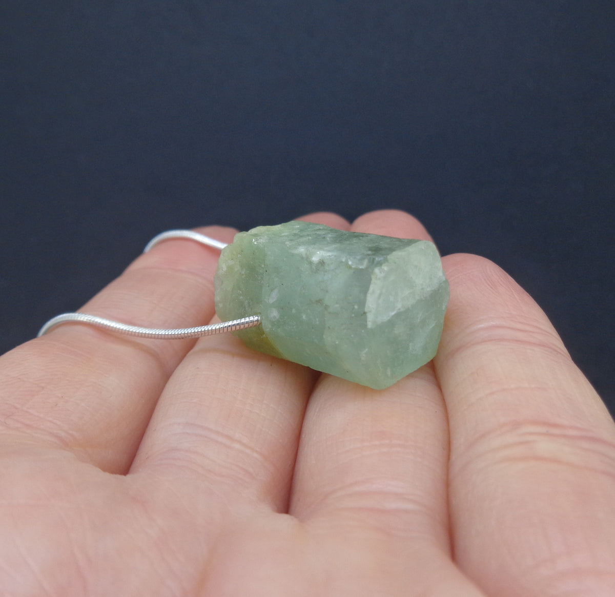 Rough Aquamarine Sterling Silver Necklace image 7