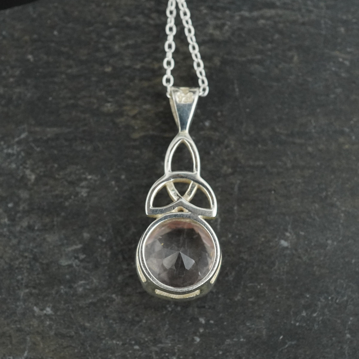 Rose Quartz Sterling Silver Celtic Knot Pendant image 4