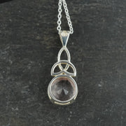 Rose Quartz Sterling Silver Celtic Knot Pendant image 4