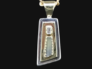 Bi-Colour Scottish Sapphire and Diamond Pendant with 14ct Scottish Gold image 0