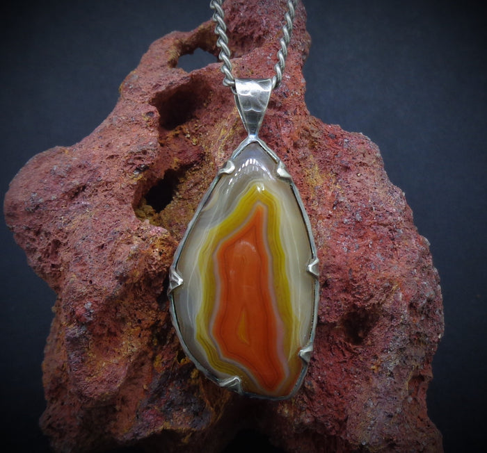 Botswana Agate Sterling Silver Pendant image 0