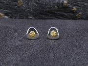 Gold Nugget Sterling Silver Stud Earrings - 7x6mm image 0