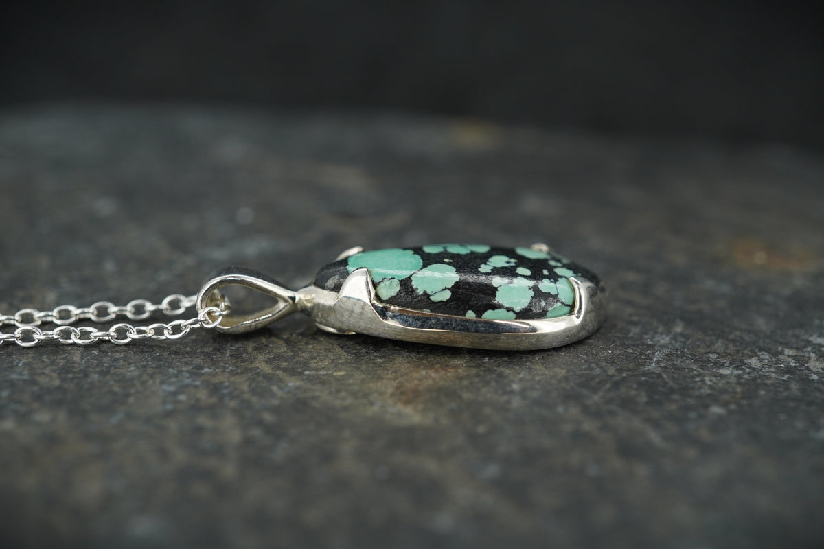 Asian Turquoise Sterling Silver Pendant image 2