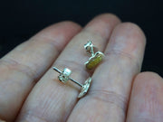 Gold Nugget Sterling Silver Stud Earrings - 8x4mm image 2