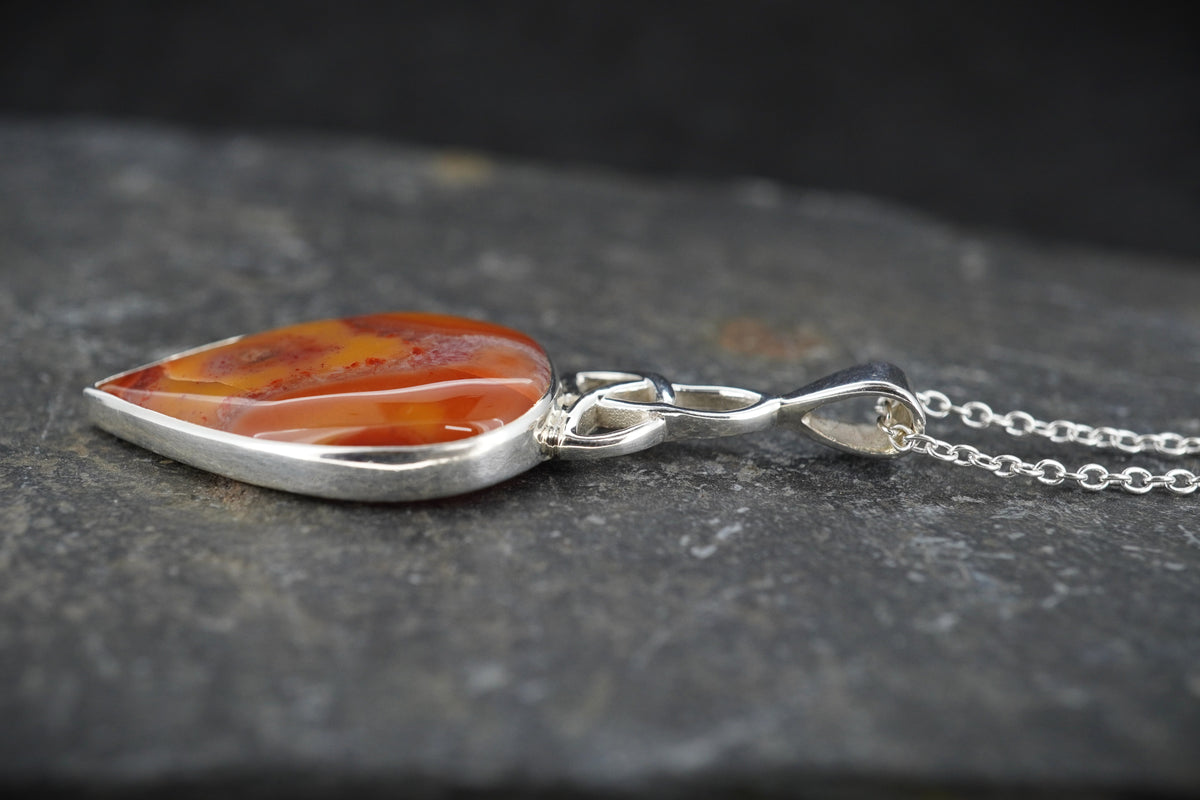 Burn Anne Agate Sterling Silver Celtic Pendant image 3