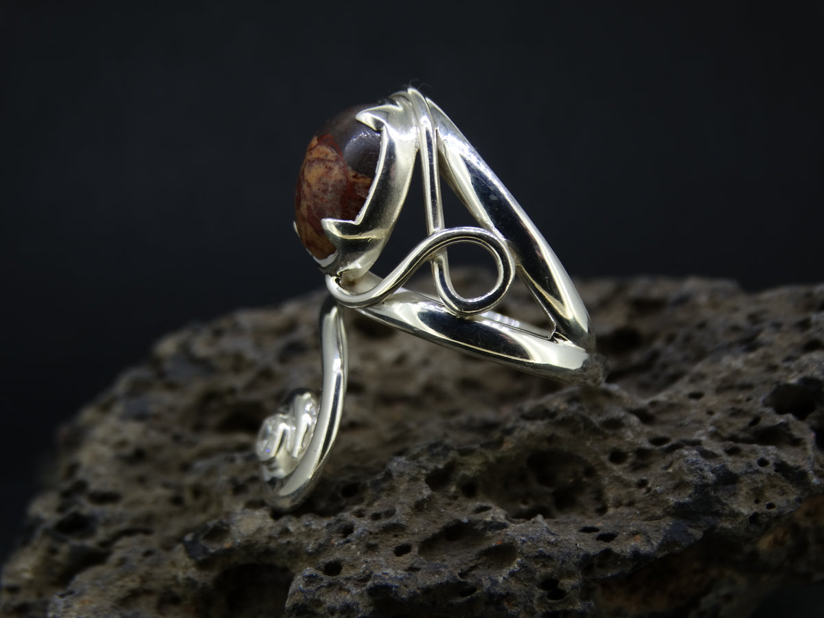 Arthur's Seat Jasper & Zircon Sterling Silver Ring image 2