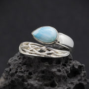 Larimar Celtic Wrap Adjustable Sterling Silver Ring image 0