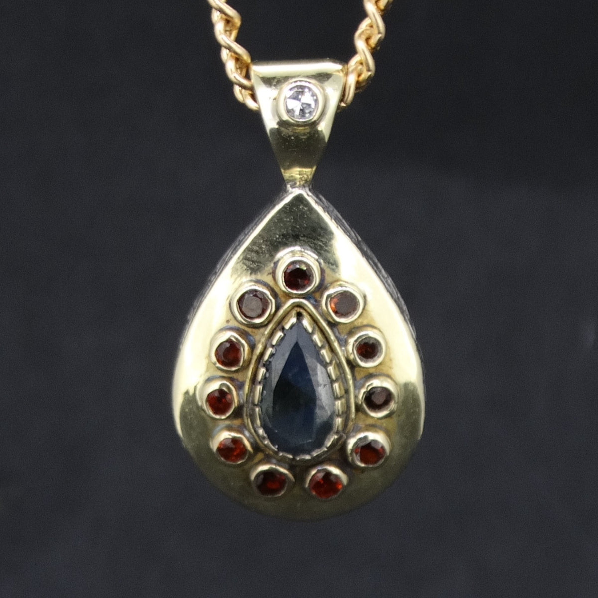 Scottish Sapphire and Elie Ruby Pendant with 14ct Scottish Gold image 0