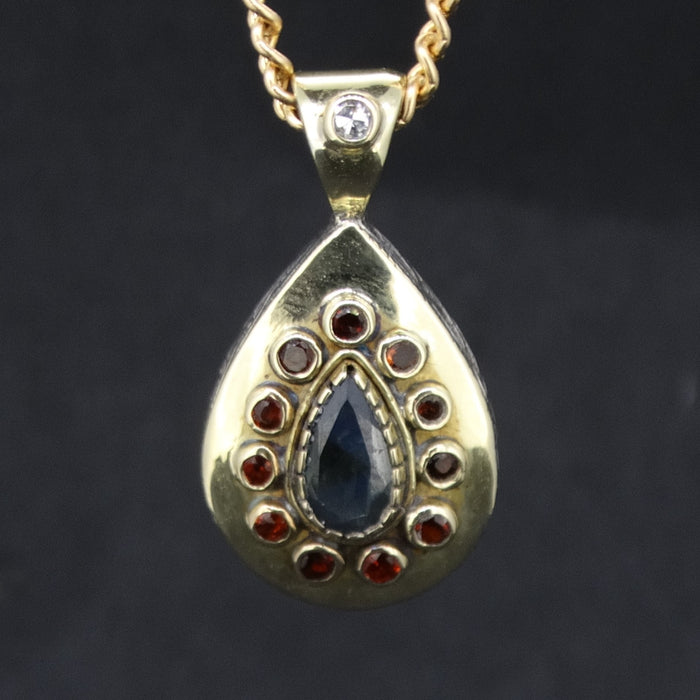 Scottish Sapphire and Elie Ruby Pendant with 14ct Scottish Gold image 0
