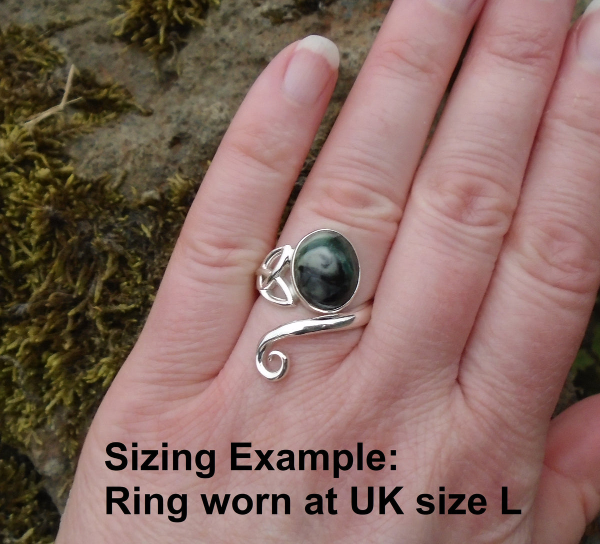 Skye Marble Celtic Sterling Silver Ring image 7