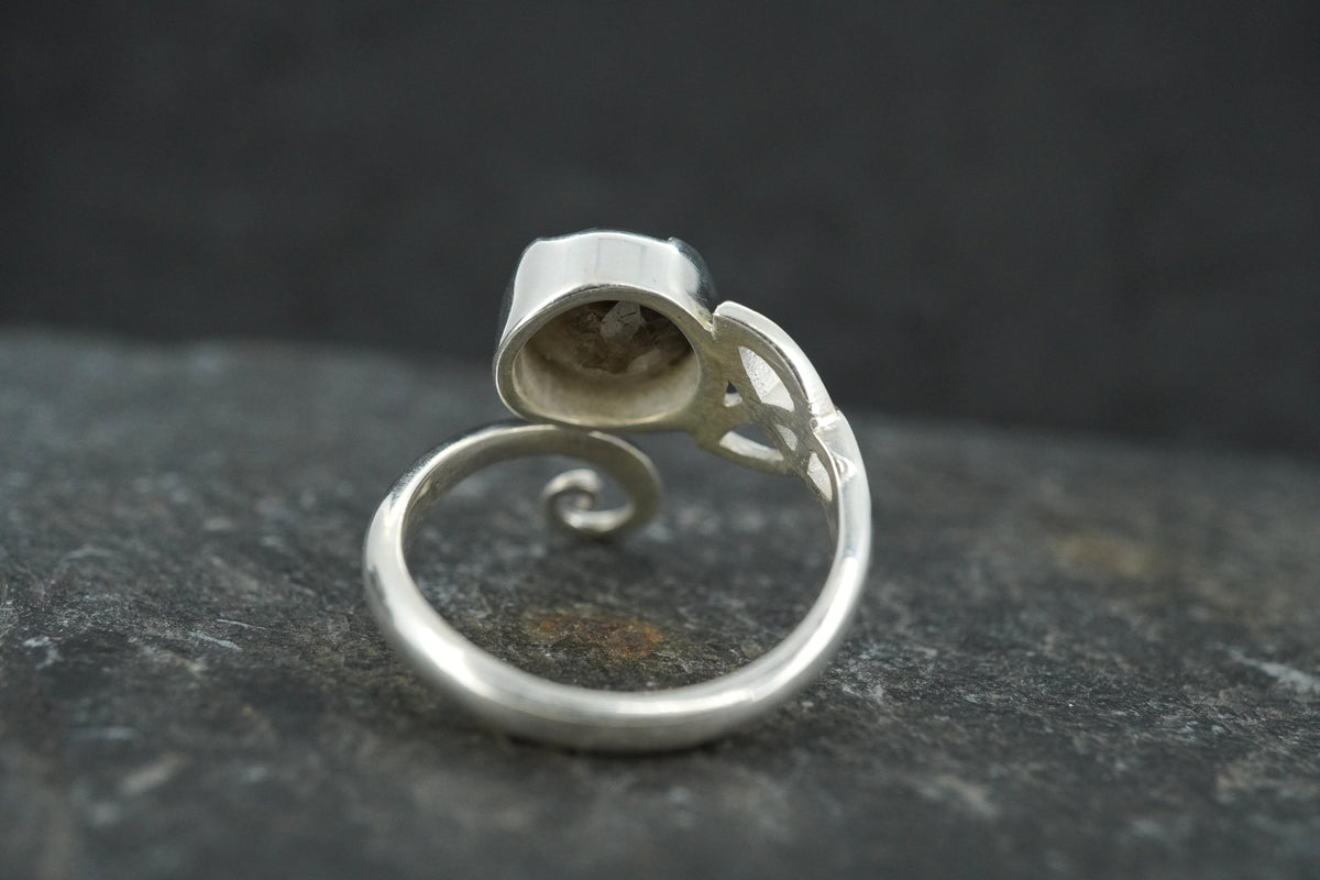 Cairngorm Quartz Sterling Silver Celtic Ring image 4