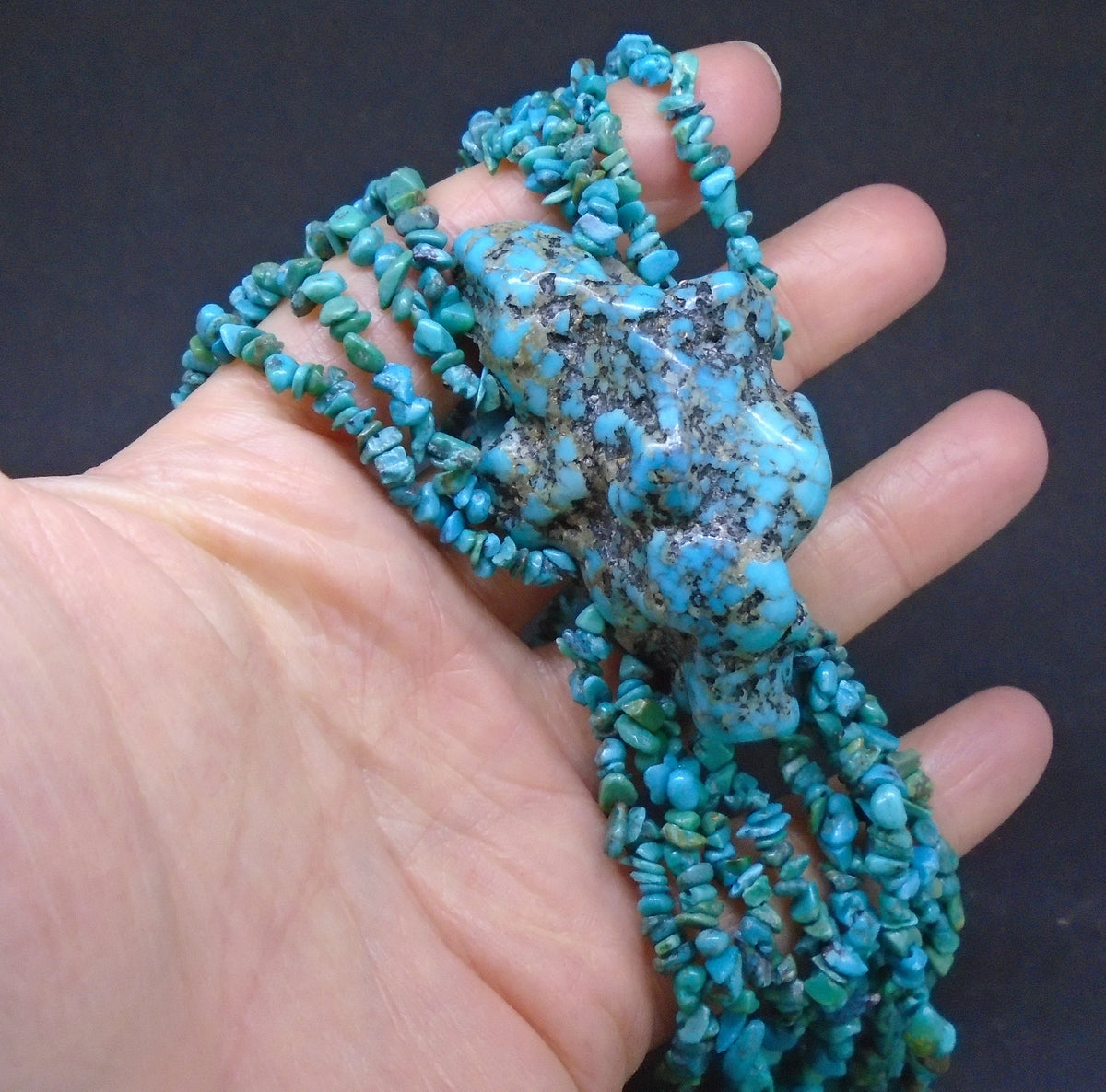 Turquoise Sterling Silver Nugget Drop Necklace