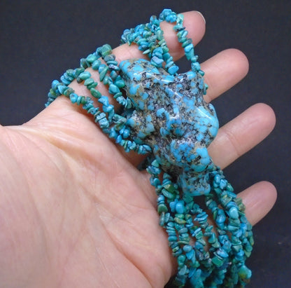 Turquoise Sterling Silver Nugget Drop Necklace